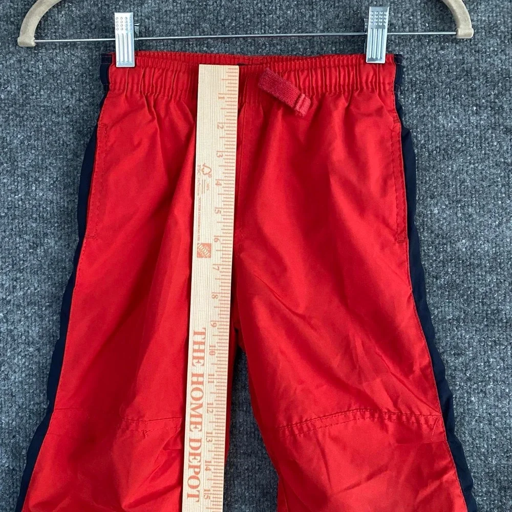 OSHKOSH B'GOSH KIDS RED PANTS BLUE PANEL SIDE STRIPES OUTDOOR GORPCORE